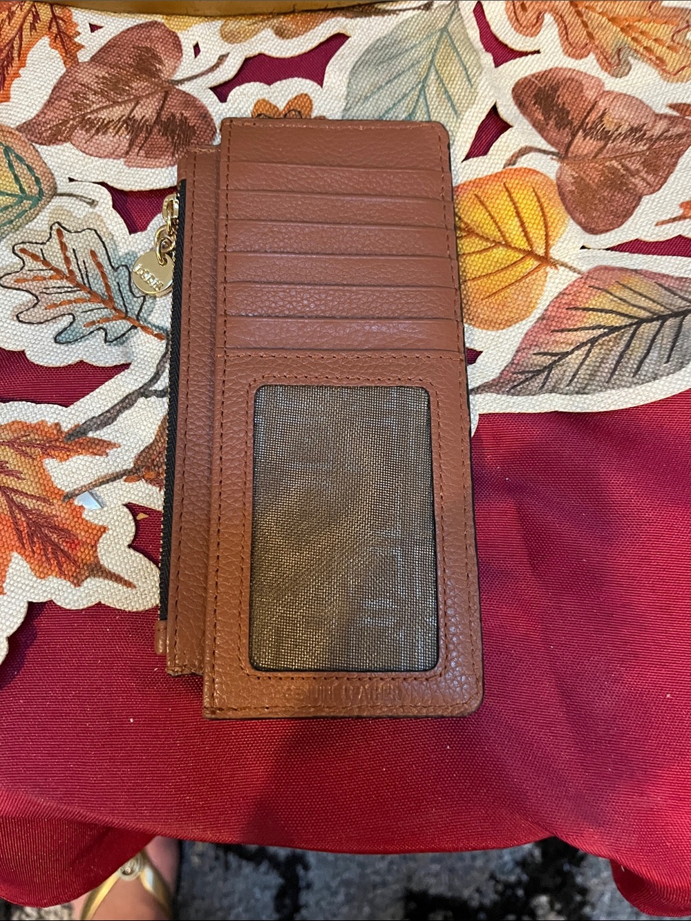 Lodis Brown Leather Slim Card & Zip Key Holder - Picture 2 of 4